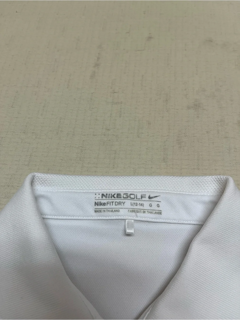 Nike Golf L white embroidered logo polo